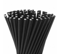 Бумажные трубочки для напитков ECO STRAW, 6х195мм, черные, 100шт/уп, Doeco