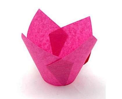 Бумажная форма для маффинов Тюльпан, 50х80мм, розовая, 200 штук\уп